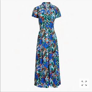 EUC J. Crew Factory Floral Button-Up Maxi Shirt Dress